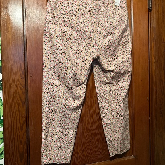 LOFT Women’s Marisa Size 10 Patterned Tan Pink Dress Pants - Picture 5 of 5